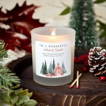 Personalised Christmas Candle Gift For Auntie And Uncle First Christmas, 4 of 7