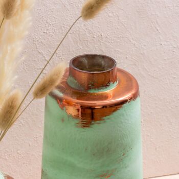 Patina And Copper Glass Vase 'Kimaya', 3 of 5