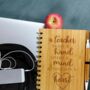 Personalised Eco Bamboo Teacher Notebook Heart, thumbnail 4 of 7