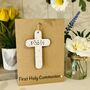 Personalised First Communion Cross Wooden Keepsake Card, thumbnail 5 of 7