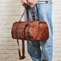 Vintage Leather Travel Weekend Bag, thumbnail 6 of 8