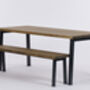Holme Industrial Dining Table And Bench, thumbnail 7 of 9