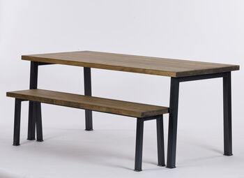 Holme Industrial Dining Table And Bench, 7 of 9