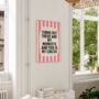 Turns Out These Are My Monkeys Wall Print | Watermelon And Cream Stripe, thumbnail 3 of 3