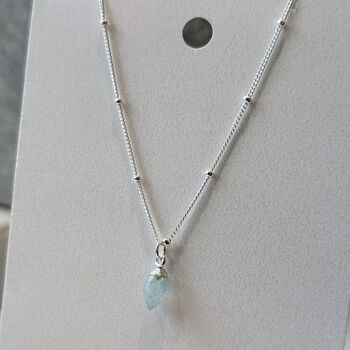 Aquamarine Semi Precious Gemstone Necklace, 5 of 7