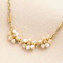 Triple Flower Barrel Chain Gold Necklace, thumbnail 2 of 2