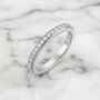 Women's Silver Eternity Ring — Dainty Stacking Band With Sparkling Cz Stones, thumbnail 1 of 4
