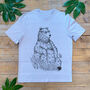 Sitting Bear Men's Organic T Shirt, thumbnail 4 of 6