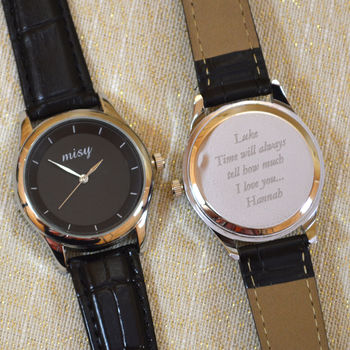 Personalised Ladies Wrist Watch With Black Dial, 2 of 3