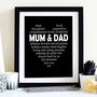 Mum And Dad Personalised Heart Print, thumbnail 3 of 6