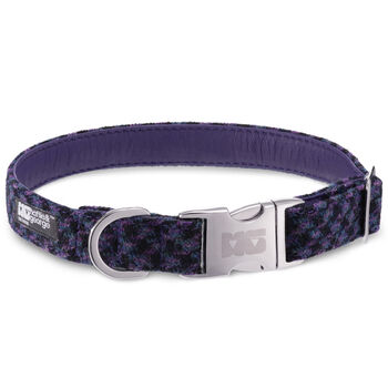 Danni's Purples And Blacks Harris Tweed Dog Collar, 3 of 5