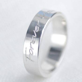 Personalised Unisex Silver Wedding Band Ring, 2 of 7