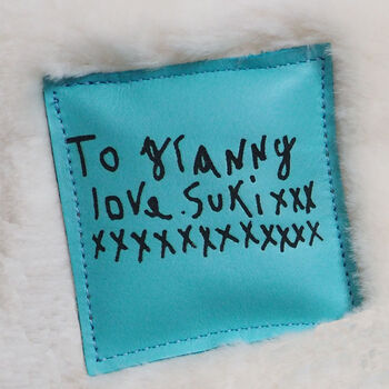 Sheepskin Hot Water Bottle Cover With Your Handwriting, 4 of 7