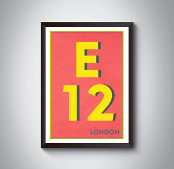 E12 Newham, Redbridge Typography Postcode Print, 5 of 10
