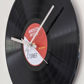 Personalised Vinyl Record Football Spotify Clock, 8 of 8