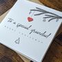 Personalised Christmas Card For Grandad, Handmade Card With Red Wooden Heart, thumbnail 3 of 4