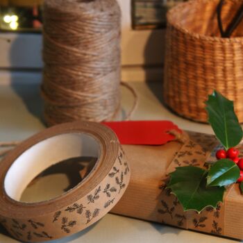 Merry Christmas And Foliage Kraft Paper Tape 50m, 4 of 7