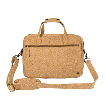 Personalised Cork Leather Compact Laptop Satchel, 7 of 9