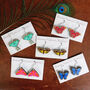 Green Sorrel Beetle Wooden Earrings, thumbnail 3 of 5