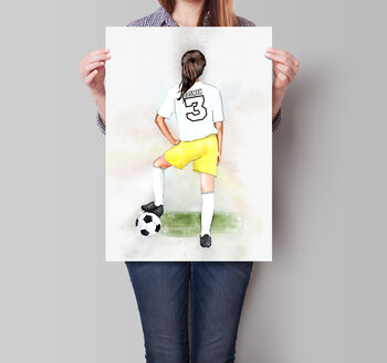 Girls Football Personalised Print, 2 of 8