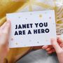 You Are A Hero Personalised Thank You Card, thumbnail 1 of 2