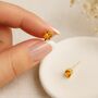 9ct Gold Citrine Stud Earrings: November Birthstone – 4mm, thumbnail 1 of 4