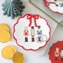 Nutcracker Christmas Trinket Dish With Bow, thumbnail 1 of 4