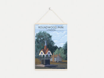 Roundwood Park London Travel Poster Art Print, 6 of 8