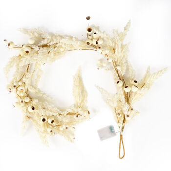 Luxury Pre Lit Pampas Garland, 2 of 7