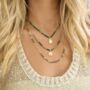 Horus Malachite Gold Gemstone Necklace, thumbnail 3 of 4