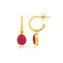 Manhattan Gold Plated And Gemstone Hoop Earrings, thumbnail 9 of 12