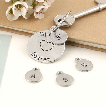 Gift For Special Sister Round Pewter Keyring, 3 of 4