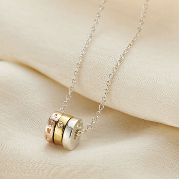 Personalised Mixed Gold Mini Spinning Disc Necklace, 4 of 9