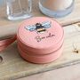Personalised Bee Mini Round Travel Jewellery Case, thumbnail 3 of 6