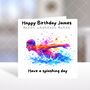 Swimmer Birthday Card, thumbnail 2 of 6