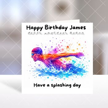 Swimmer Birthday Card, 2 of 6