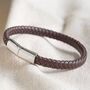 Men's Woven Vegan Leather Bracelet With Shiny Clasp, thumbnail 3 of 4