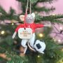 Personalised Football Mouse Christmas Decoration, thumbnail 2 of 4