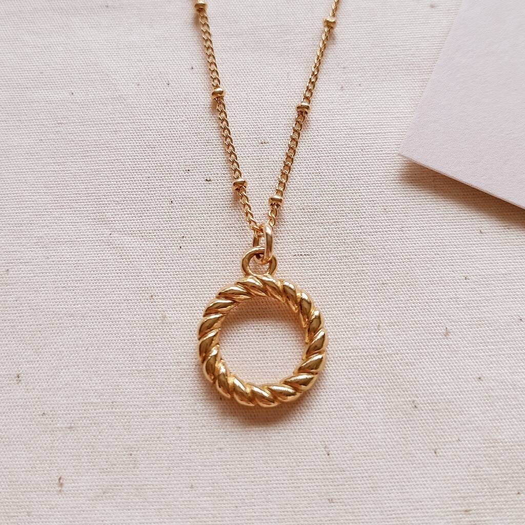 Textured Circle Necklace, 1 of 3