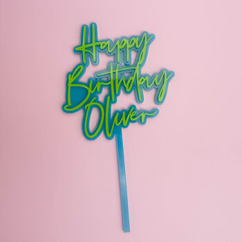 Personalised Happy Birthday Cake Topper, 4 of 4
