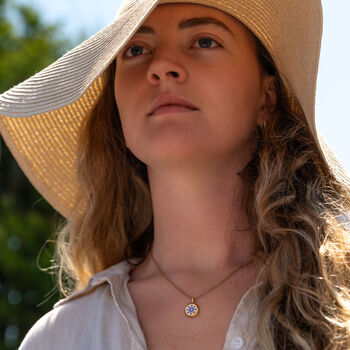 Purple Solis Blue Violet Glowing Pendant Necklace With Uv Keyring Torch, 3 of 12