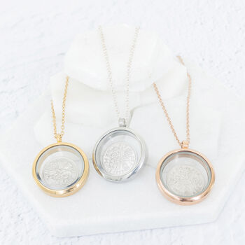 1965 60th Birthday Sixpence Locket Necklace, 2 of 12