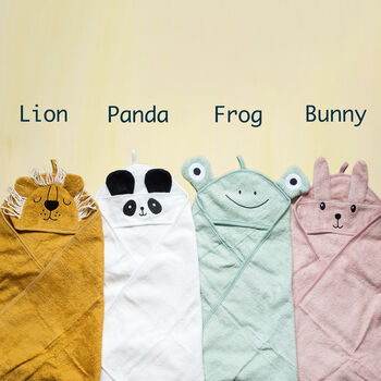 Personalised Baby Panda Hooded Cotton Towel, 6 of 9