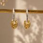 Coin Drop Silver Hoop Earrings, thumbnail 6 of 11