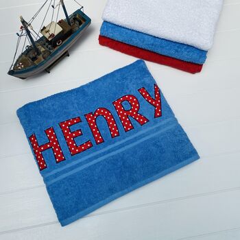 Personalised Towels With Appliqued Letters, 6 of 8