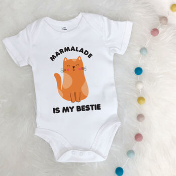 Personalised Cat Is My Bestie Babygrow, 2 of 6