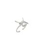 Barbed Wire Design Pearl Sterling Silver Hammered Ring, thumbnail 8 of 8