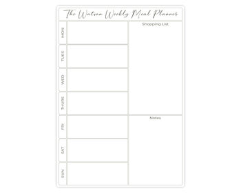 Weekly Meal Planner Aluminium Whiteboard, 2 of 6