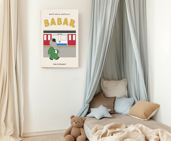 Babar The Elephant London Tube Nursery Art Print, 2 of 3