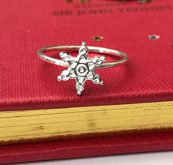 Sterling Silver Snowflake Ring, 2 of 11